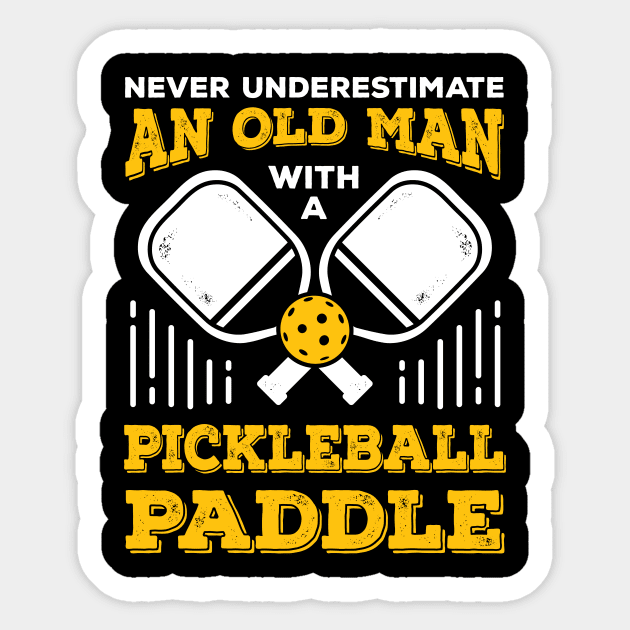 Old Man Pickleball Player Grandpa Gift Sticker by Dolde08